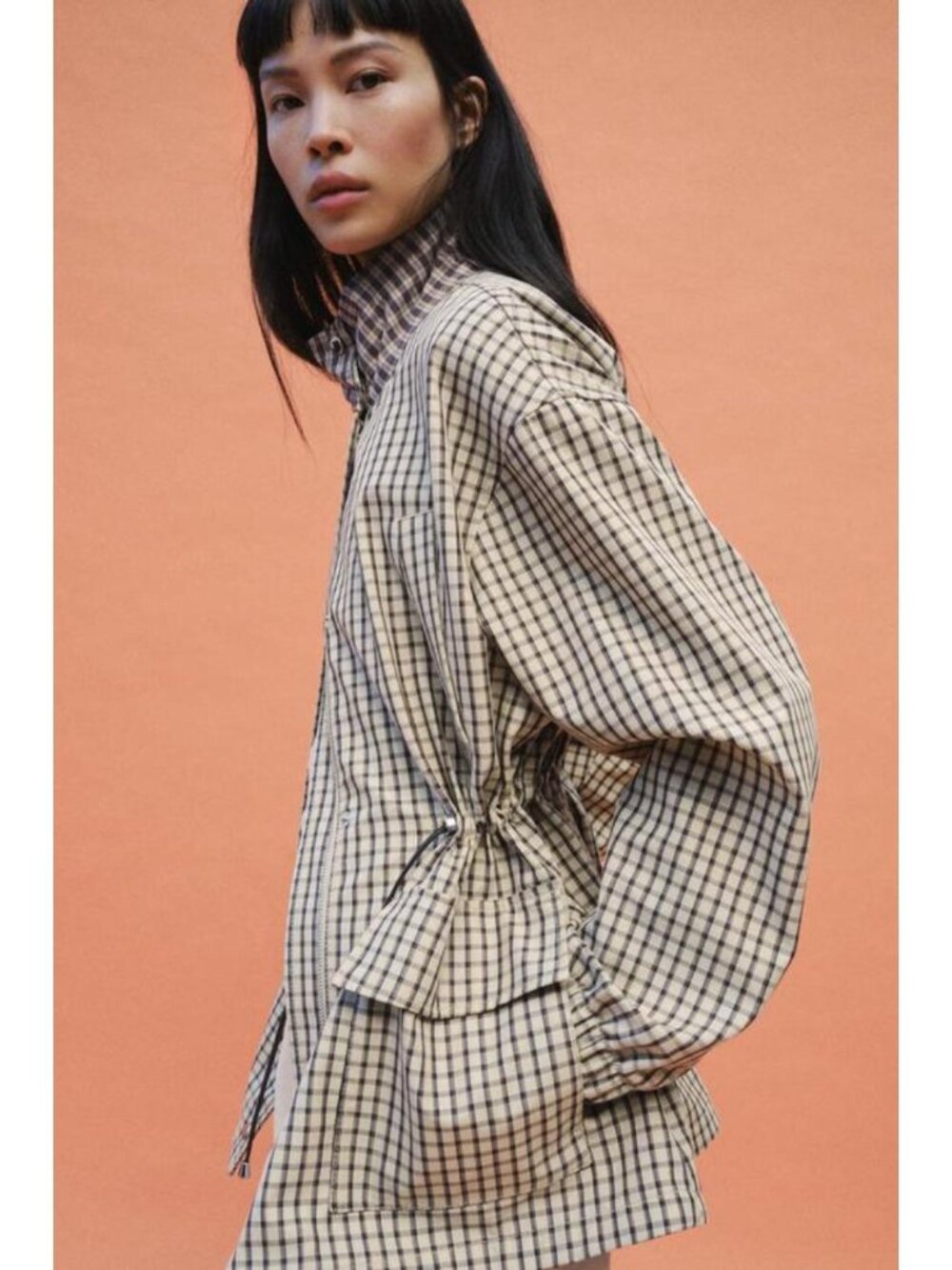 ZARA PLAID HIGH-NECK JACKET - Picture 9 of 14